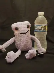Leggy Frog Plush Toy, desk toy, crochet amigurumi plush, purple frog plushie