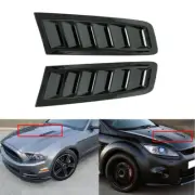 Universal Car Bonnet Hood Vent Louver Scoop Cover Air Flowing Intake Black Pair