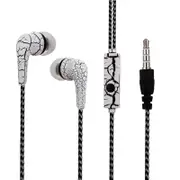 2PCS Portable 3.5mm Wired Music Headset Super Bass Crack In-ear Earphone Headphone With Mic for IPhone Xiaomi Samsung WHITE COLOR
