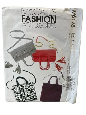 McCalls Sewing Pattern M6175 Bag Purses Tote Clutch