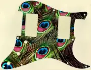 Pickguard Stratocaster Strat Graphical Custom fit Fender HH 11 Peacock Feathers
