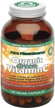 Pure Plant-Source Organic Green Vitamin C 120 Caps Green Nutritionals