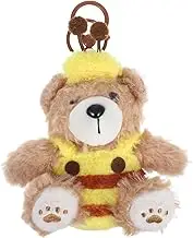 ULTECHNOVO Cute Cartoon Plush Bear Pendant for School Bag Soft Keychain Decoration Adorable Backpack Accessory for Valentine's Day and Everyday Use