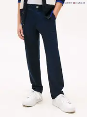 Tommy Hilfiger Blue Embroidered Flag Trousers (F55319) | $115 - $138