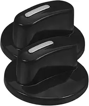 HYTROVE Plastic Gas Burner Knob Replacement 2 Pack for Oven Burner Knobs Grill Control Switch Easy Installation D-Shaped Shaft
