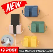 2x Wall Mounted Storage Box Remote Control Case Mobile Phone Charging Holder AU