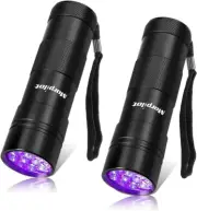 2 Pcs Multifunctional UV Flashlight 12Leds Ultraviolet Blacklight Pet Dog Stain
