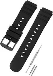 [HANYTON] Compatible with Luminox Watch Bands, 21mm Soft Rubber Silicone Replacement Wrist Strap for Luminox Watch Series 3000 3001 3100 3200 3400 3600 and 3900, Black