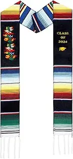 [KOYILTD] Mexican Graduation Stole Class of 2024 Hispanic Stole Soft Embroidered Sash for Graduate Graduation Serape Sash Scarf