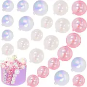 24 PCS Bubble Balls Cake Toppers Mini Balloon Cake Topper Pearl Insert Cupcake
