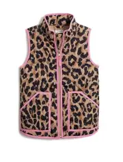 Girls' Crewcuts leopard quilted vest Size 10