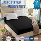 1800TC Microfiber Flat Fitted Bed Sheet Set Pillowcase Single/Double/Queen/King