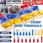 1300pcs Assorted Insulated Electrical Wire Terminals Crimp Connectors Spade Kit