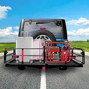 Carrier Hitch Basket, Durable One-Piece Welded Galvanized Frames, Folds Flat, with True 5cm/2” Shank