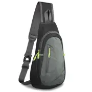 Small Sling Bag, Lightweight Crossbody Backpack for Men Women, Black/Dark Grey
