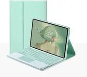 [Jarttarn] Keyboard Case Compatible with Lenovo Tab P12 12.7'' 2023, Retro Round Key Cute Color Keyboard with Detachable Touch Keyboard Cover for Tab P12 12.7 Inch Tablet (Mint)