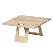 Fromagerie Square Wooden 40cm Collapsible Picnic Table Tray w/ Wine Holder Brown