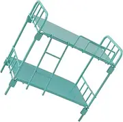 Miniature Bunk Bed for Dolls 1:12 Scale Model Metal Doll House Bed Green Miniature Bedroom Playset