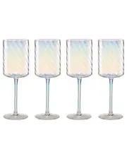 Lenox Set of 4 Tuscany Classics Iridescent White Wine Glasses