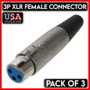 XLR Female Connector 3 PIN 3P Microphone Jack MIC Speaker Audio Adapter 3PCS