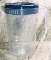 Pitcher 1 Gallon(4 Liter)Blue Lid BPA Free 10.25”H Water Juice Drinks-NEW-SHIP24
