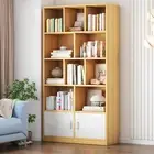 Omega 10-Shelf 2-Door Wardrobe Cupboard Bookshelf Cabinet (Natural)