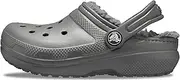 [Crocs] Kids' Classic Lined Clog | Kids' Slippers, Slate Grey, 3 Little Kid