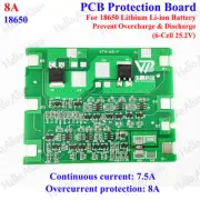 6S 8A 22.2V 25.2V 18650 Lithium Li-ion Battery BMS Circuit Protection PCB Board