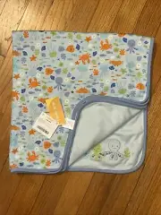 NEW Gymboree Under The Sea Blue Octopus Fish Ocean Reversible Blanket 2006