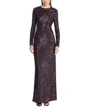 Michael Michael Kors Sequin Long Sleeve Gown