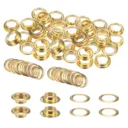 40Set Grommets Eyelets Kit 12mm Copper Metal Eyelets with Washers Gold
