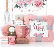 Solemon Pink Care Package for Women - Thinking of You Gifts , Get Well Soon Gift Baskets Thank You Gift Basket - Feel Better Gifts for Women Her Wife Friend Sister Grandma New Mom