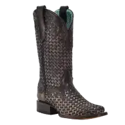 Corral Ladies Glitter Woven Overlay Chocolate Western Boots A4526