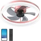 20" Flush Mount Ceiling Fans with Lights and Remote