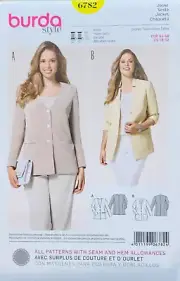 BURDA 6782 SIZES 18-32 JACKETS UC/FF