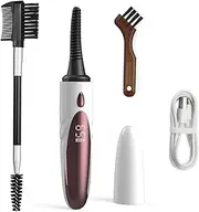 Electric Eyelash Curler Heated Eyelash Curler Eye Lash Curling Tool with Screen 4 Temperature Modes Adjustable -sided Mascara Brush Quick Heating USB Rechargeable Natural Long-lasting Eye