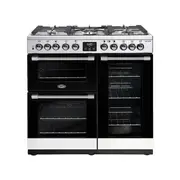 Belling 90cm Cookcentre Dual Fuel Range Cooker Electric Oven Stainless Steel