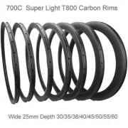 Super Light 700C Carbon Fiber Road Bike Rim Symmetric Rim Tubeless Clincher