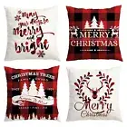 Winter Holiday Red Throw Pillow Covers-18x18 Inch, Set of 4, Christmas Pillow