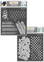 Pattern Stencils for Painting on Distressed Patterns 2 & Diamond Hive 6"X6"