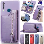For Vivo Y20 Y30 Y11 Y21 Y33s Y55 Y75 Leather Zipper Wallet Case Leather Cover