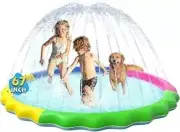 VISTOP Non Slip Splash Pad for Kids Dog Thicken Sprinkler Pool Summer NEW 67inch