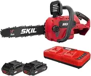Skil PWRCore 20V Brushless Chainsaw Kit with 2x2.5Ah Batteries and Dual Charger.