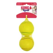 Kong Squeezz Tennis Balls Medium 2pk Squeaky Dog Fetch Toy 2.5"