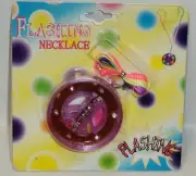 1 Multi Color Flashing Necklace PURPLE With Rainbow Pull Over Strap NIP