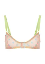 Dora Larsen Jamie Floral-embroidered Tulle Soft-cup bra - Light Pink 16 (UK16 / XL)
