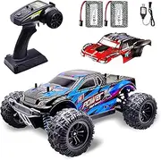 RC Cars 1:18 Scale Remote Control Car, 4WD High Speed 40+ Km/h Off Road RC Monster Vehicle Truck, All Terrains Electric Toy Trucks with Two Rechargeable Batteries for Boys Kids and Adults