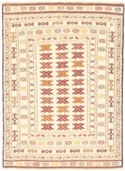 Vintage Hand Woven Kilim Rug 4'7" x 6'3" Traditional Wool Carpet