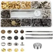80 Sets Leather Snap Fasteners Kit, 15mm Metal Snap Buttons Heavy Duty Press ...