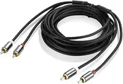 2RCA to 2RCA Male to Male Audio Cable Foil + Braid Shield 1.8m 300cm 5m 10m 15m 20m for Amplifier Mixer(300cm)